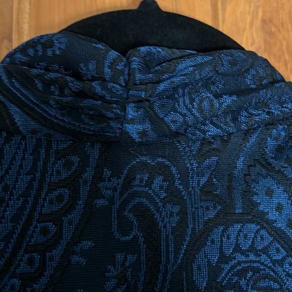 Women's Susan Graver Jacquard Knit Open Front Duster Cardigan Midnight Ink Sz 1X - Picture 9 of 11